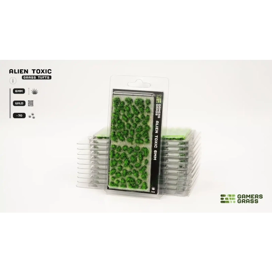 Gamers Grass Alien Toxic – 6 mm (Wild) | Zielone kępki trawy do postapokaliptycznych dioram i podstawek